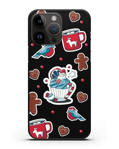 Чехол с иллюстрацией Новогоднее пирожное и печенье силиконовый для iPhone 14 Pro Max