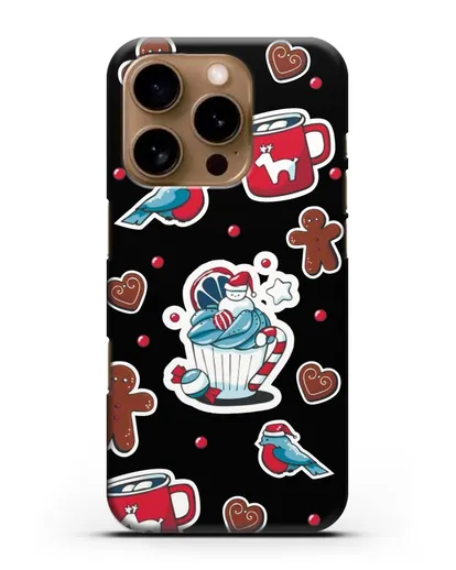 Чехол с иллюстрацией Новогоднее пирожное и печенье силиконовый для iPhone 16 Pro