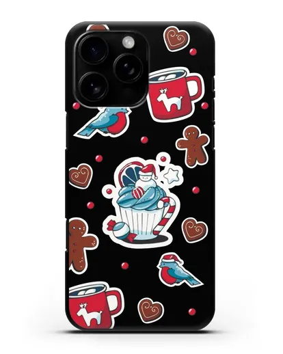 Чехол с иллюстрацией Новогоднее пирожное и печенье силиконовый для iPhone 16 Pro Max