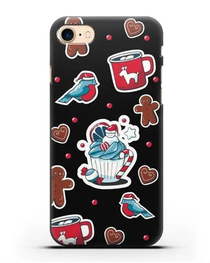 Чехол с иллюстрацией Новогоднее пирожное и печенье силиконовый для iPhone 7