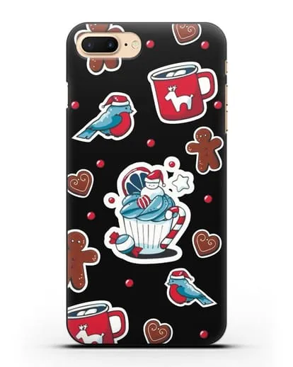 Чехол с иллюстрацией Новогоднее пирожное и печенье силиконовый для iPhone 8 Plus