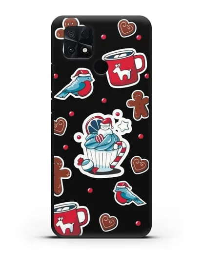 Чехол с иллюстрацией Новогоднее пирожное и печенье силиконовый для Xiaomi Poco C40