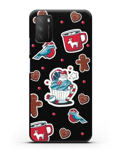 Чехол с иллюстрацией Новогоднее пирожное и печенье силиконовый для Xiaomi Poco M3