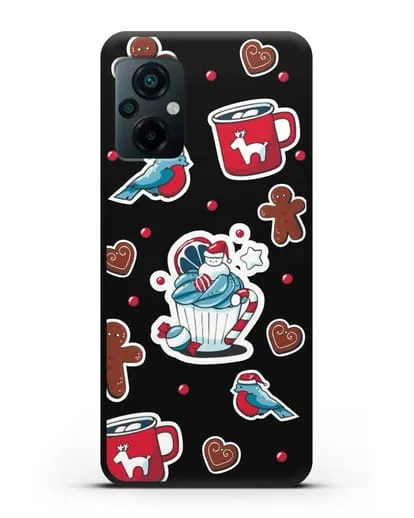 Чехол с иллюстрацией Новогоднее пирожное и печенье силиконовый для Xiaomi Poco M5