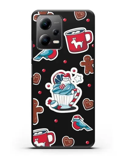 Чехол с иллюстрацией Новогоднее пирожное и печенье силиконовый для Xiaomi Poco X5
