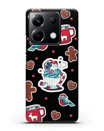 Чехол с иллюстрацией Новогоднее пирожное и печенье силиконовый для Xiaomi Poco X6