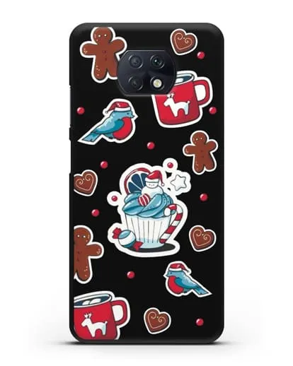 Чехол с иллюстрацией Новогоднее пирожное и печенье силиконовый для Xiaomi Redmi Note 9T