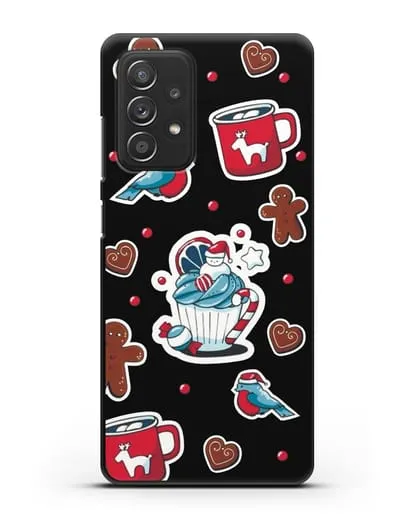 Чехол с иллюстрацией Новогоднее пирожное и печенье силиконовый для Samsung Galaxy A53