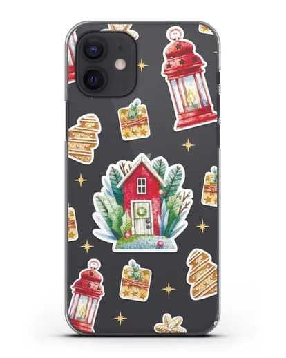 Чехол с иллюстрацией Домик и фонари силиконовый для iPhone 12