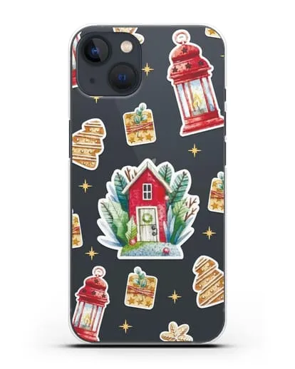 Чехол с иллюстрацией Домик и фонари силиконовый для iPhone 13