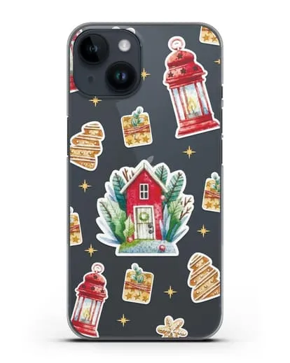 Чехол с иллюстрацией Домик и фонари силиконовый для iPhone 14