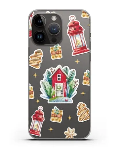 Чехол с иллюстрацией Домик и фонари силиконовый для iPhone 14 Pro Max