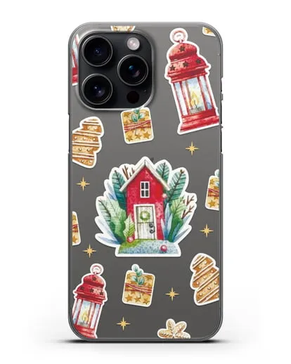Чехол с иллюстрацией Домик и фонари силиконовый для iPhone 15 Pro Max