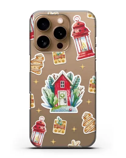 Чехол с иллюстрацией Домик и фонари силиконовый для iPhone 16 Pro