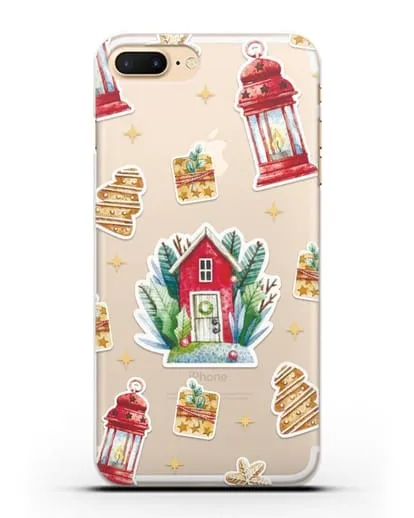 Чехол с иллюстрацией Домик и фонари силиконовый для iPhone 8 Plus