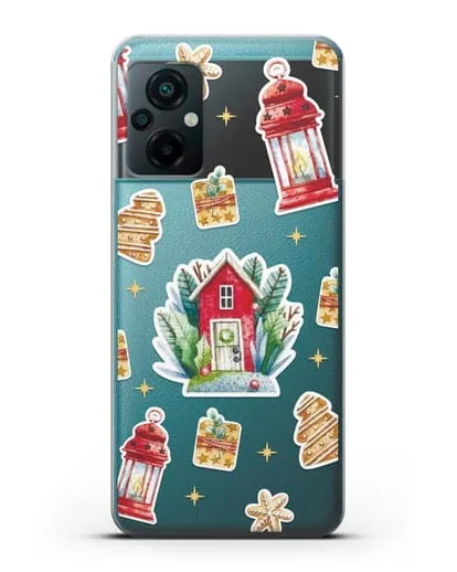 Чехол с иллюстрацией Домик и фонари силиконовый для Xiaomi Poco M5