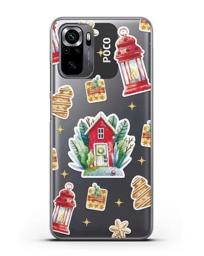 Чехол с иллюстрацией Домик и фонари силиконовый для Xiaomi Poco M5s