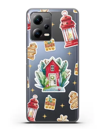 Чехол с иллюстрацией Домик и фонари силиконовый для Xiaomi Poco X5