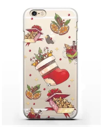 Чехол с иллюстрацией Рождественский подарок и глинтвейн силиконовый для iPhone 6s