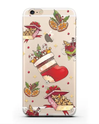 Чехол с иллюстрацией Рождественский подарок и глинтвейн силиконовый для iPhone 6s Plus