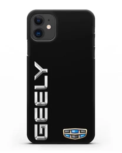 Чехол с надписью Geely (Джили) и логотипом силиконовый для iPhone 11