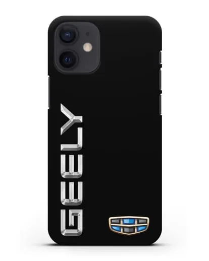 Чехол с надписью Geely (Джили) и логотипом силиконовый для iPhone 12 mini