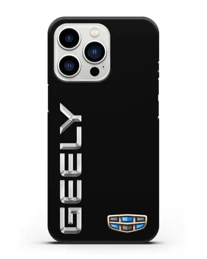 Чехол с надписью Geely (Джили) и логотипом силиконовый для iPhone 13 Pro