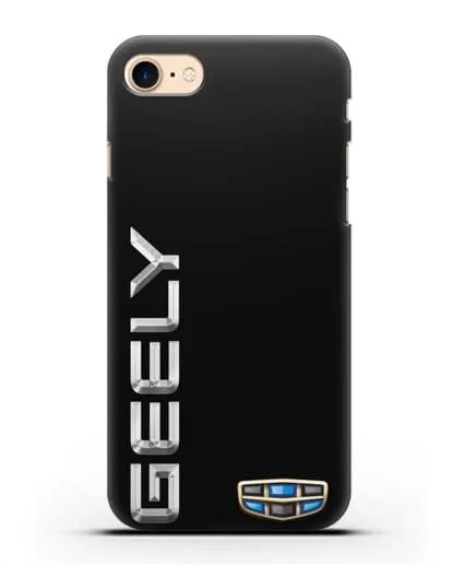 Чехол с надписью Geely (Джили) и логотипом силиконовый для iPhone 8