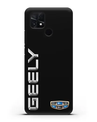 Чехол с надписью Geely (Джили) и логотипом силиконовый для Xiaomi Poco C40