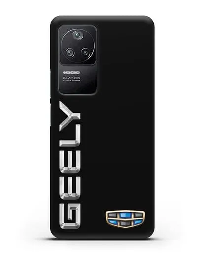 Чехол с надписью Geely (Джили) и логотипом силиконовый для Xiaomi Poco F4