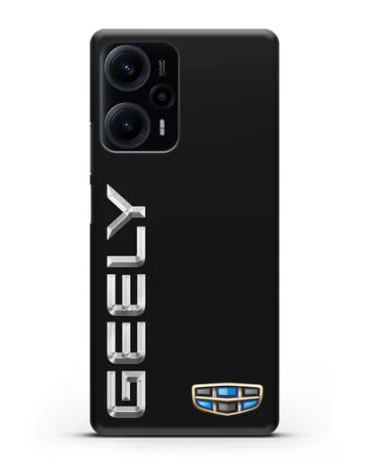 Чехол с надписью Geely (Джили) и логотипом силиконовый для Xiaomi Poco F5