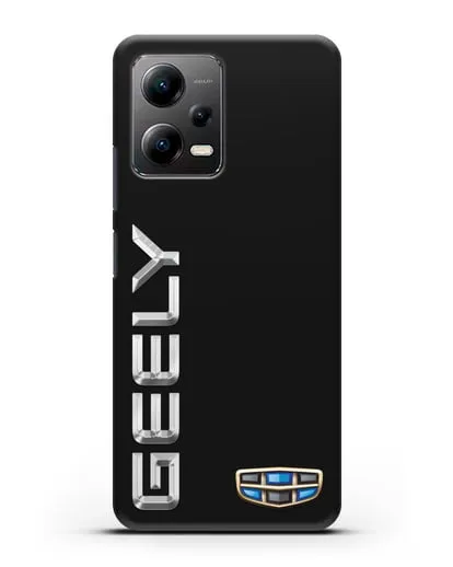 Чехол с надписью Geely (Джили) и логотипом силиконовый для Xiaomi Poco X5