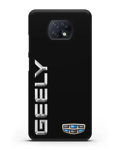 Чехол с надписью Geely (Джили) и логотипом силиконовый для Xiaomi Redmi Note 9T