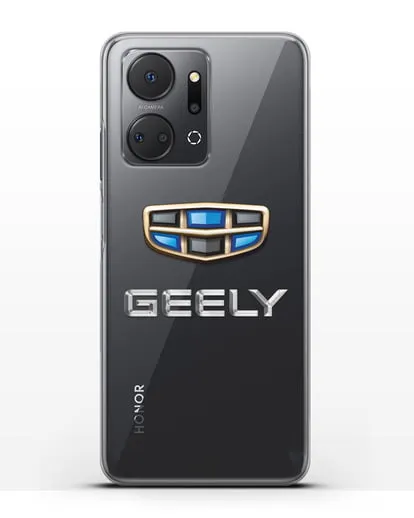 Чехол с логотипом Geely (Джили) силиконовый для Honor X7a