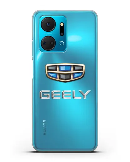 Чехол с логотипом Geely (Джили) силиконовый для Honor X7a Plus