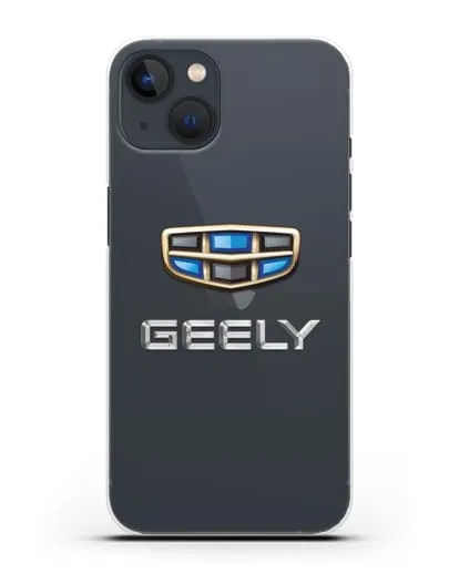Чехол с логотипом Geely (Джили) силиконовый для iPhone 13