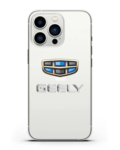 Чехол с логотипом Geely (Джили) силиконовый для iPhone 13 Pro