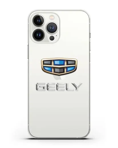 Чехол с логотипом Geely (Джили) силиконовый для iPhone 13 Pro Max