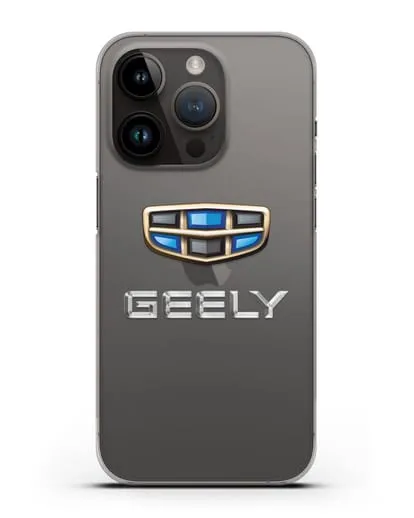 Чехол с логотипом Geely (Джили) силиконовый для iPhone 14 Pro