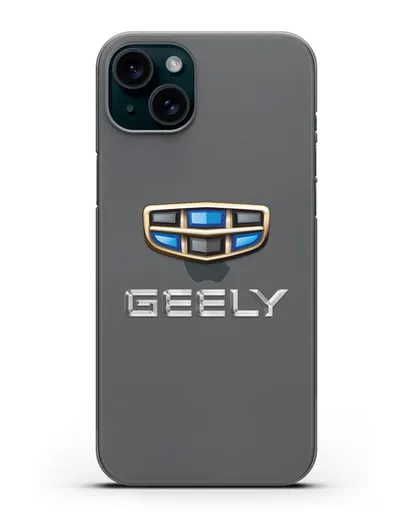 Чехол с логотипом Geely (Джили) силиконовый для iPhone 15 Plus