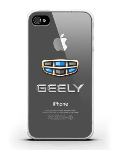 Чехол с логотипом Geely (Джили) силиконовый для iPhone 4/4s