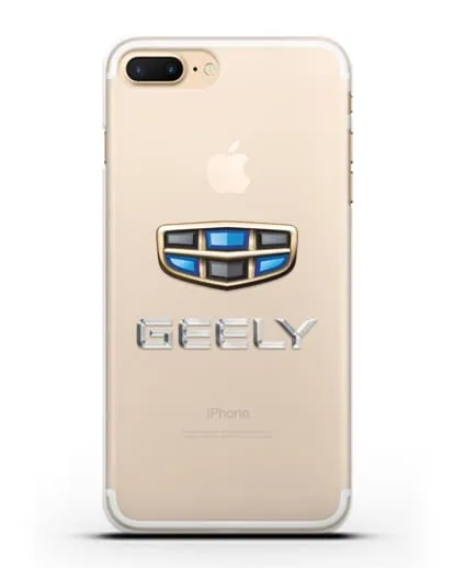 Чехол с логотипом Geely (Джили) силиконовый для iPhone 8 Plus