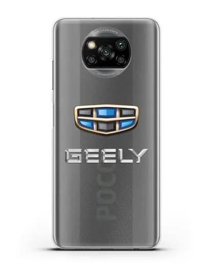 Чехол с логотипом Geely (Джили) силиконовый для Xiaomi Poco X3 Pro