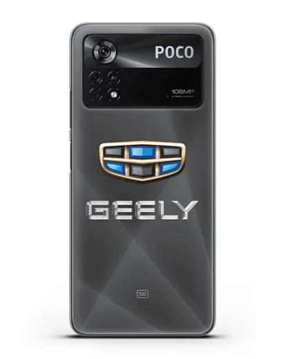 Чехол с логотипом Geely (Джили) силиконовый для Xiaomi Poco X4 Pro