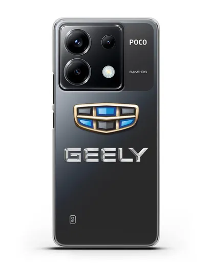 Чехол с логотипом Geely (Джили) силиконовый для Xiaomi Poco X6