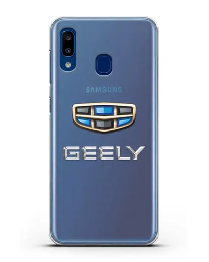 Чехол с логотипом Geely (Джили) силиконовый для Samsung Galaxy A20 [SM-A205FN]