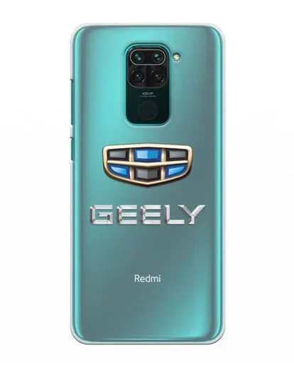 Чехол с логотипом Geely (Джили) силиконовый для Xiaomi Redmi Note 9