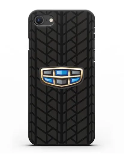 Чехол с логотипом Geely (Джили) и протектором шин силиконовый для iPhone SE 2020