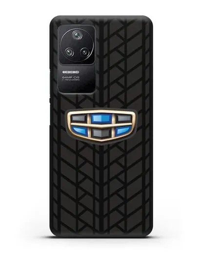 Чехол с логотипом Geely (Джили) и протектором шин силиконовый для Xiaomi Poco F4