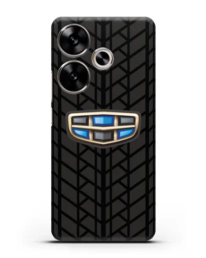 Чехол с логотипом Geely (Джили) и протектором шин силиконовый для Xiaomi Poco F6